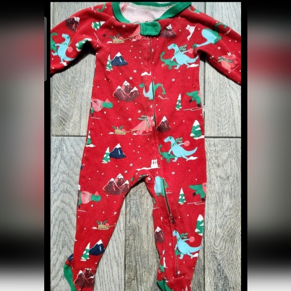 Christmas Dinosaur Baby sleeper 9 to 12m